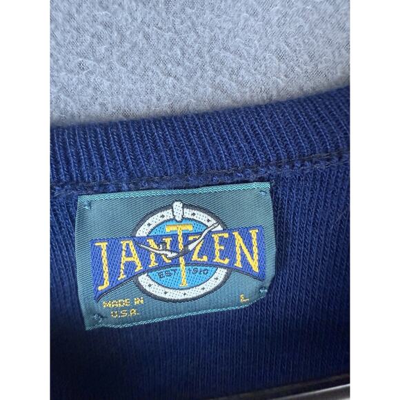 Vintage WVU Sweater Mens L Blue V Neck NCAA College Football Champion 90s - Picture 3 of 8